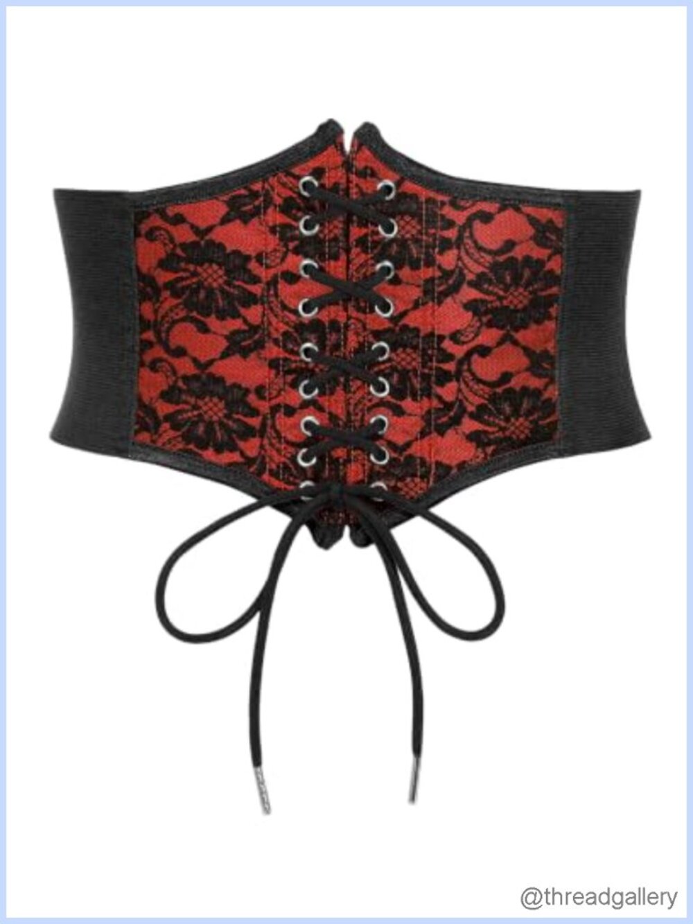 Wide Elastic Lace-up Corset Belt Waist Tied Waspie Belt